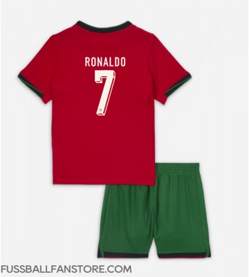 Portugal Cristiano Ronaldo #7 Replik Heimtrikot Kinder EM 2024 Kurzarm (+ Kurze Hosen)